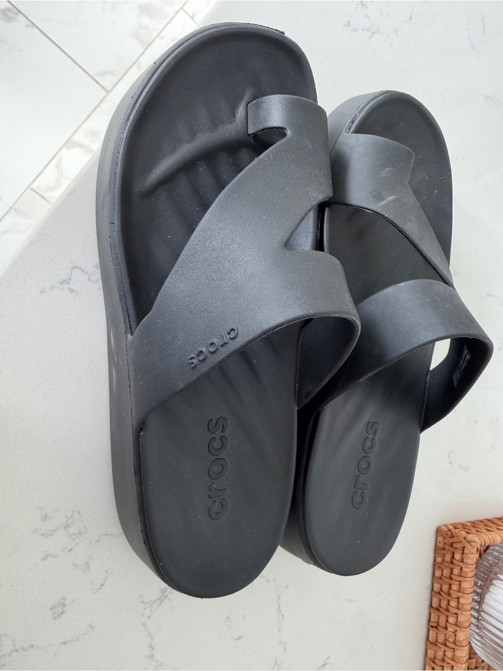 CROCS Black Slip-On Comfort Sandal - Picture 2 of 4